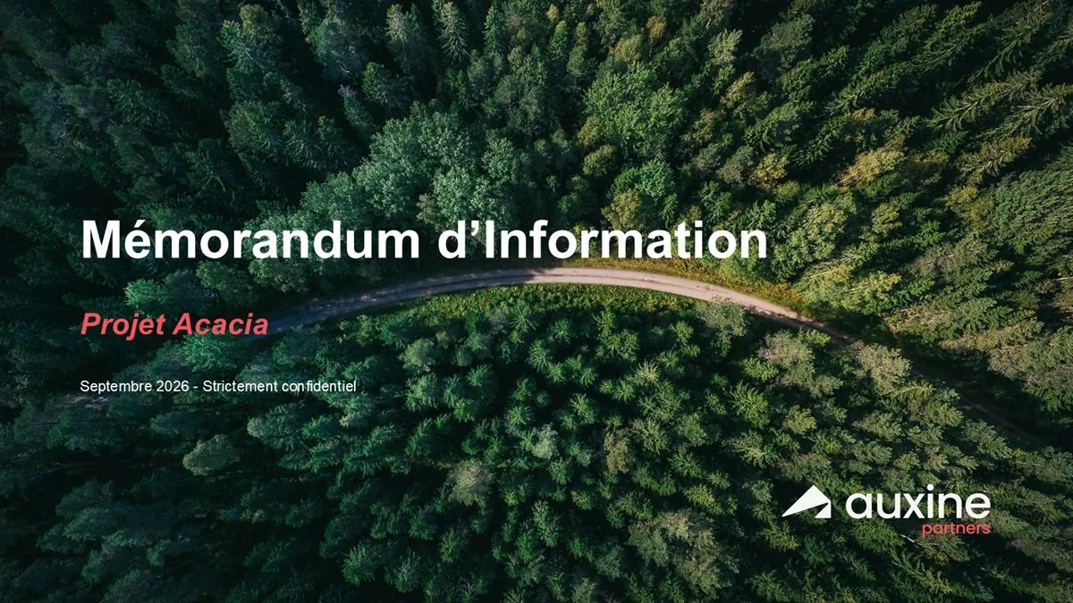 Cover of the Project Acacia Information Memorandum