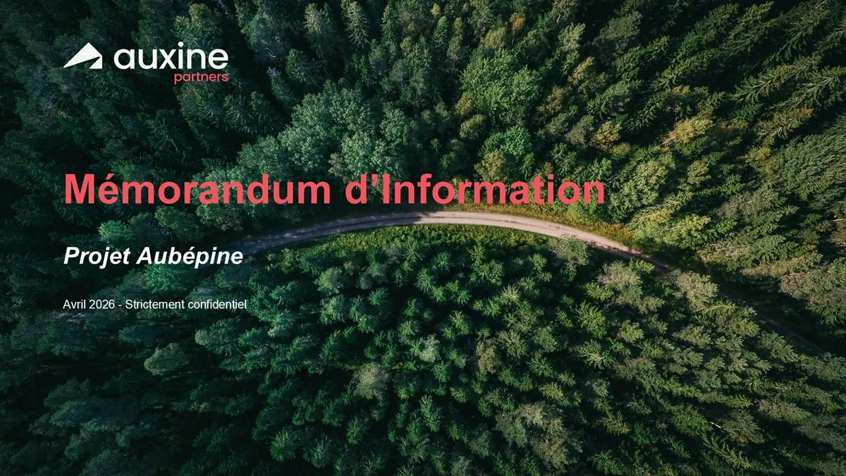 Cover of the Project Aubépine Information Memorandum